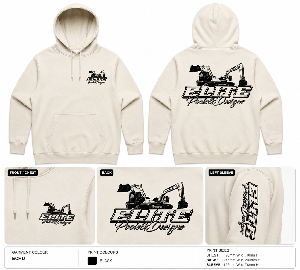 Heavy hood black/white print