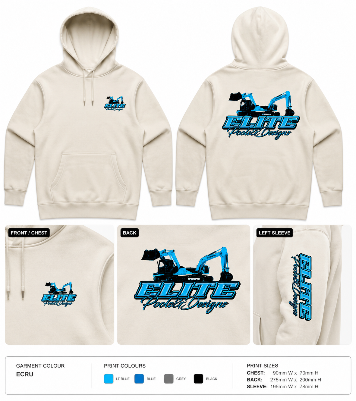 Heavy hood colour print