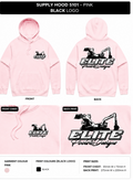 Pink Supply hood black print
