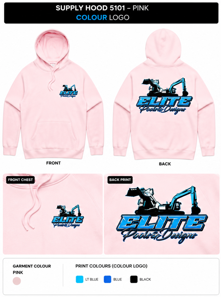 Pink Supply hood colour print